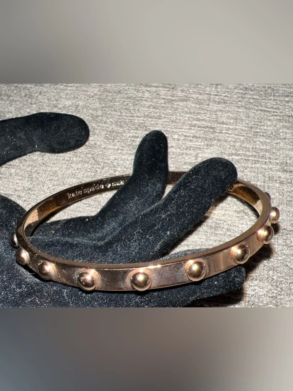 Kate Spade Rose Gold Studded Ball Bangle Bracelet - Picture 2 of 3